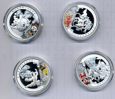 2008 Olympic Games 3rd group,1oz color silver coin set of 4, fineness 99.9%. 