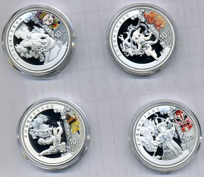 2008 Olympic Games 3rd group,1oz color silver coin set of 4, fineness 99.9%. 