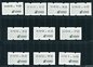 Black Electronic ATM stamps 0.1 Yuan-1 Yuan, mint x 10. 