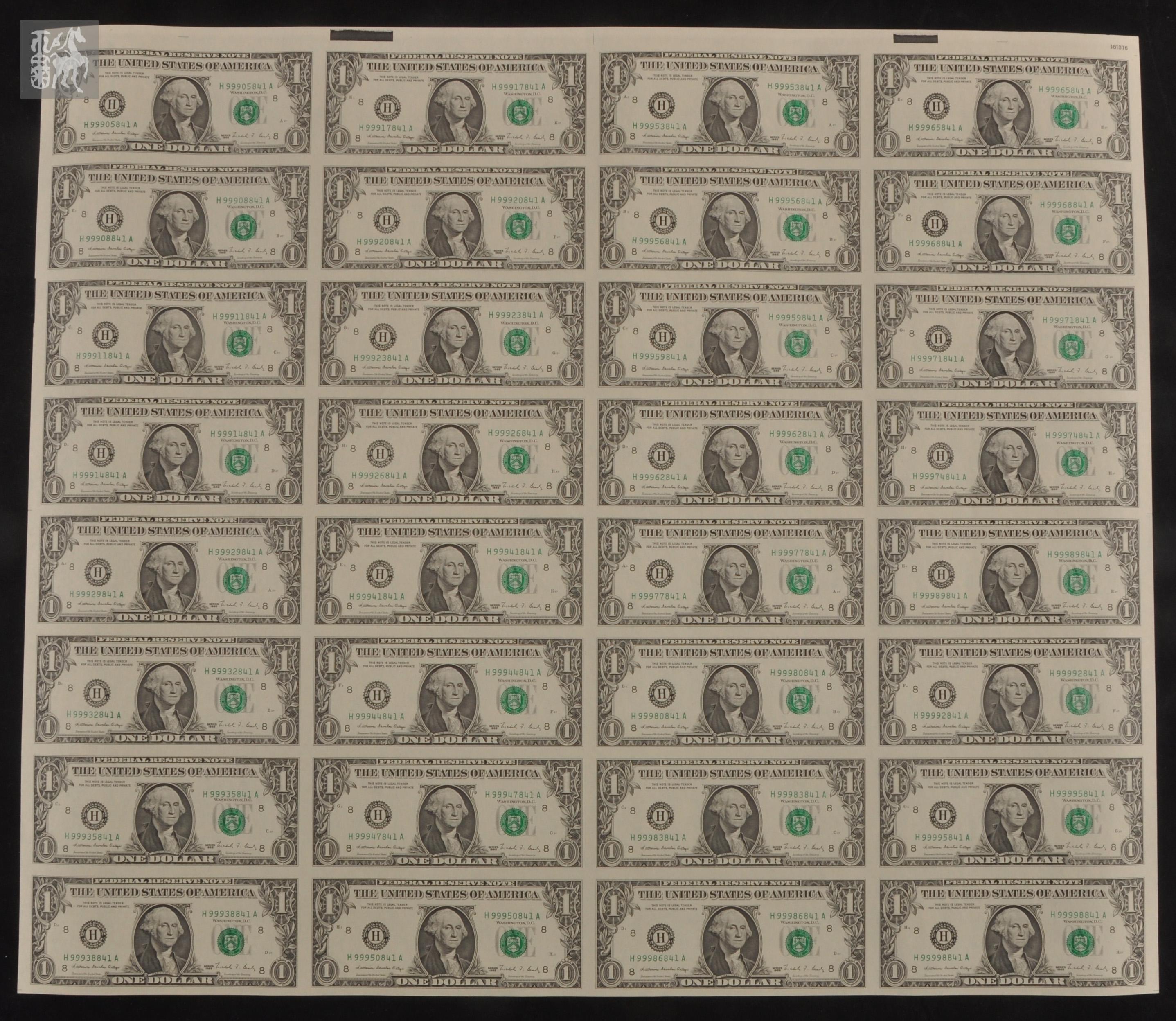 1988年1美元32连体钞一件