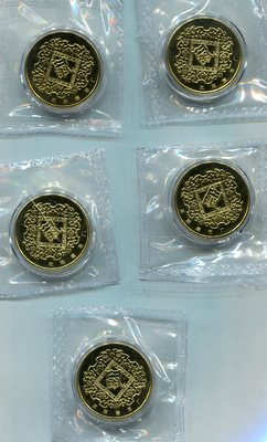 沈阳造币厂造生肖鼠年大铜章五枚(直径32mm)未使用品