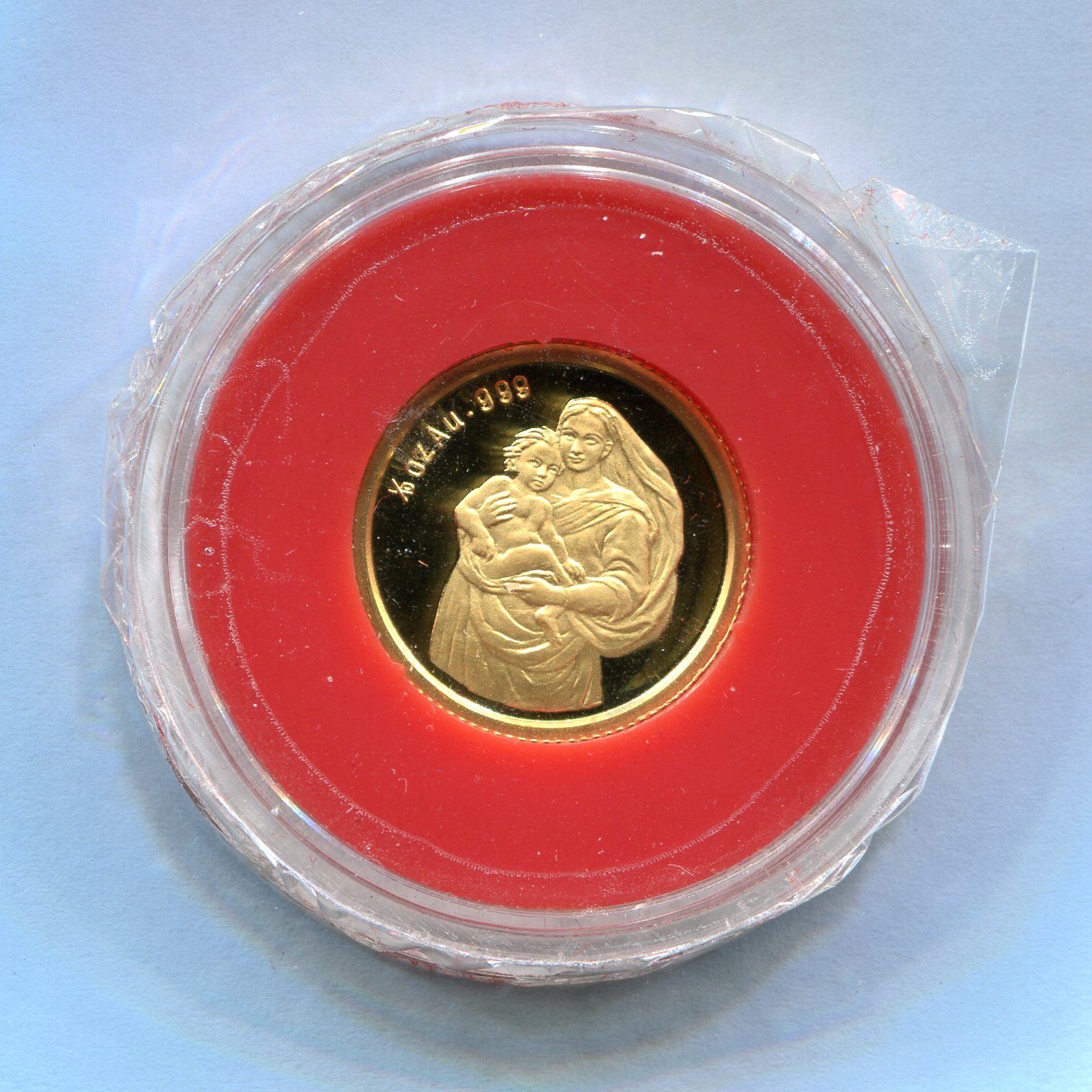 1995年母亲节-康乃馨1/10盎司金章一枚(发行量3000枚,原盒,带证书)