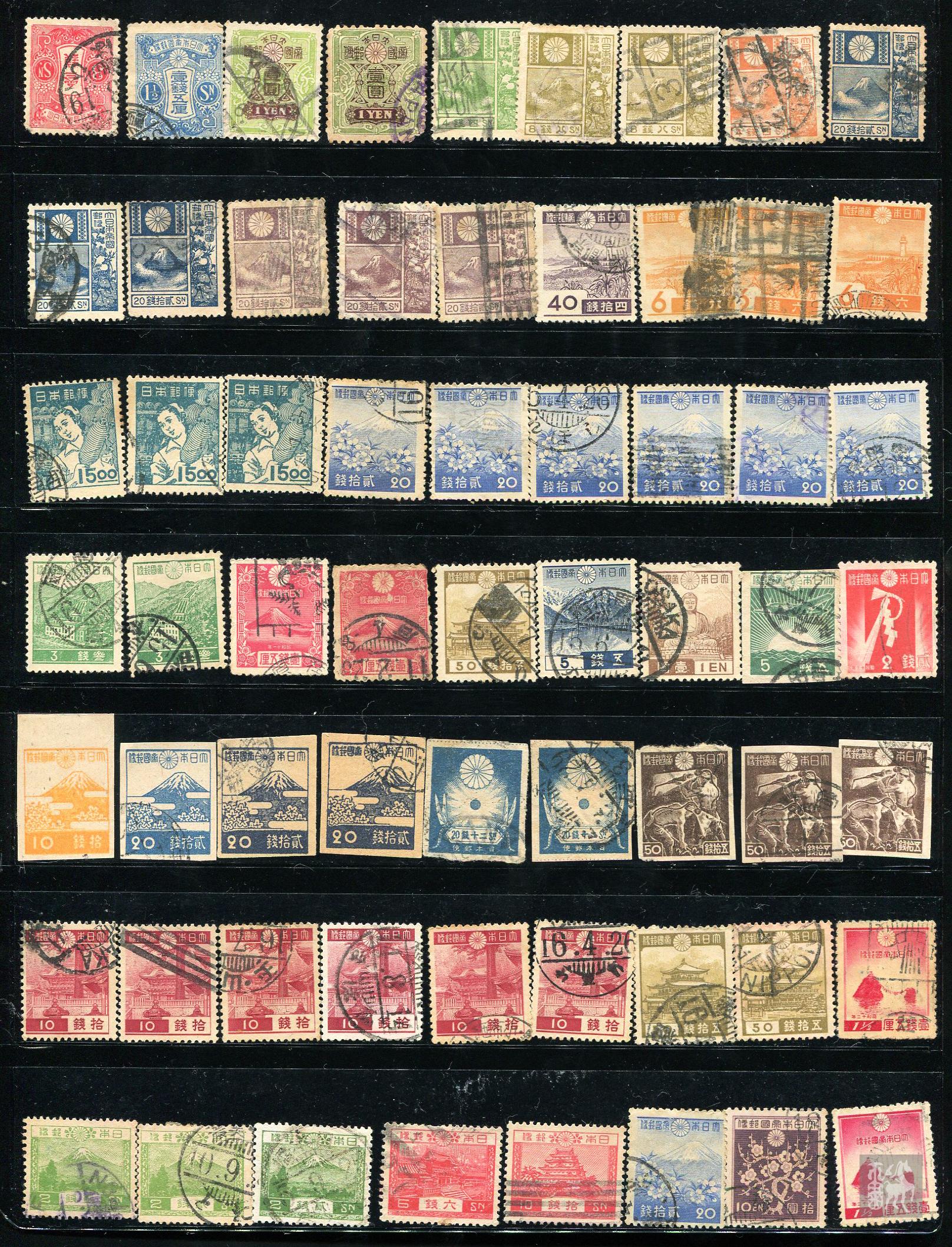 日本早期邮票旧约233枚(个别新票)无