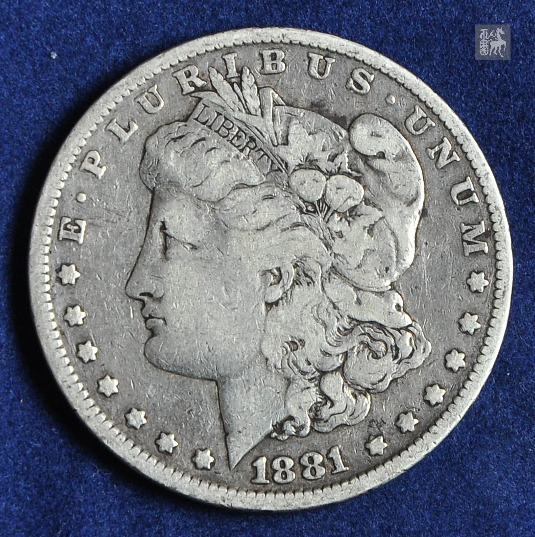 1881年美国摩根26.11克银币一枚美品